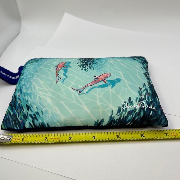 United Airlines HAWAII Christie Shinn Travel Amenity Kit "Teamwork" Pink Sharks - Picture 8 of 9